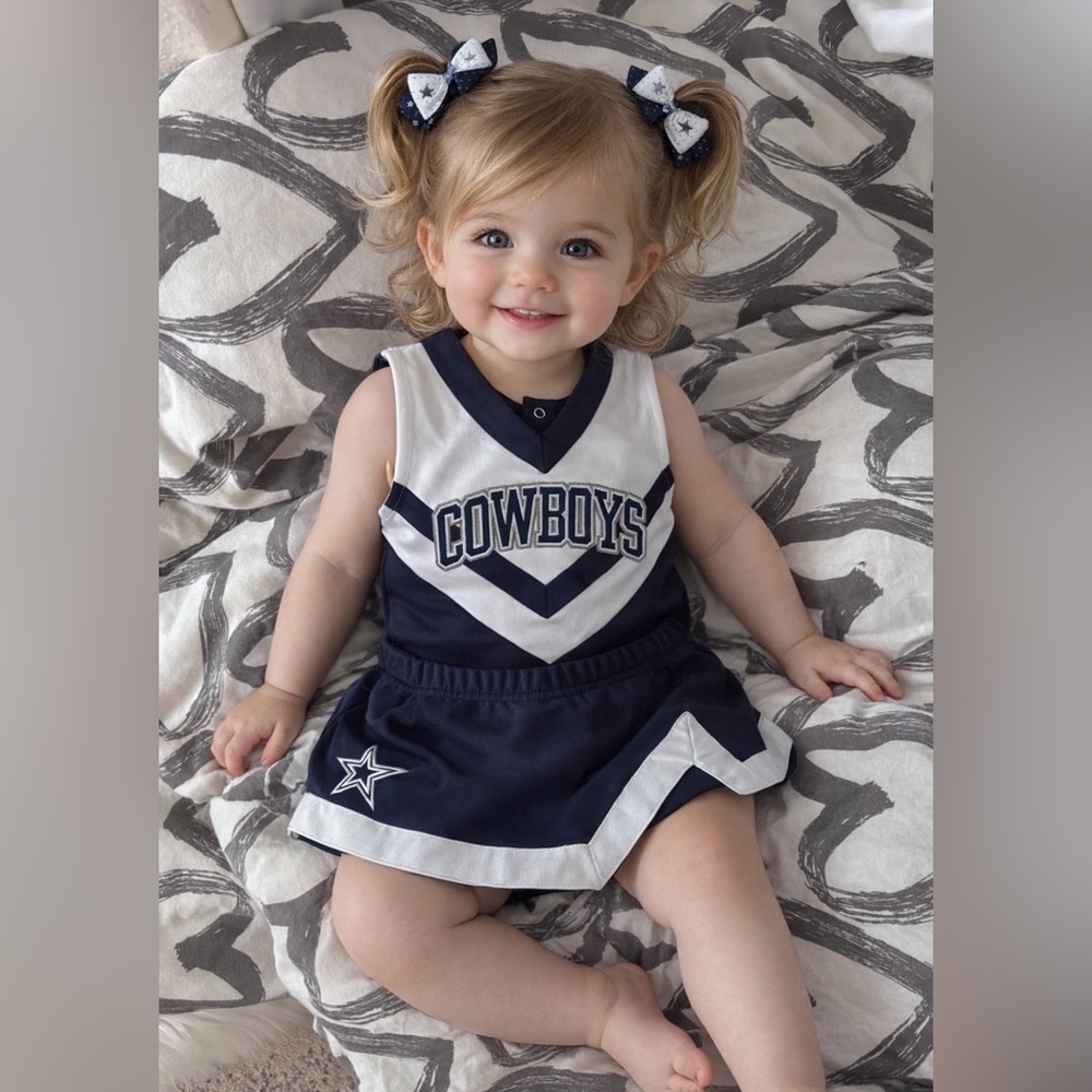 NFL Dallas Cowboys Toddler Cheer Dress - Navy and White
